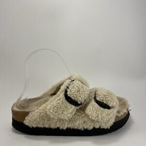 Papillio Birkenstock Arizona Platform Sandals Teddy Sherpa Womens EU 37/ 6-6.5